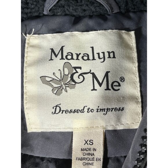 Maralyn & Me Womens Juniors Long Puffer Coat With Faux Fur Hood & Side Zippers - Picture 11 of 12